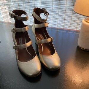 Tabitha Simmons Metallic Gold Heels